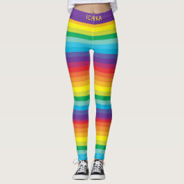 Leggings Decora Kei Brillantes colores arcoiris a rayas