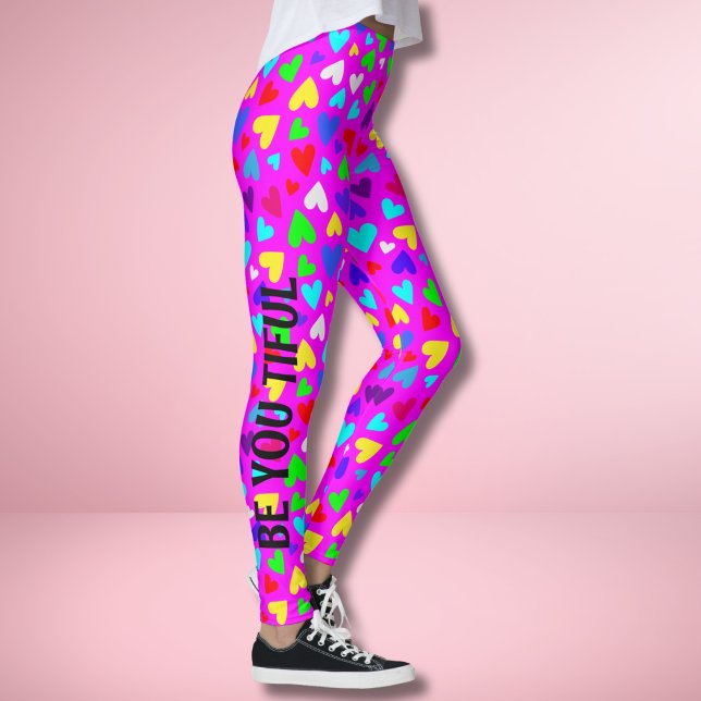 Leggings Decora Style Custom Text Rainbow Heart Kawaii (Subido por el creador)