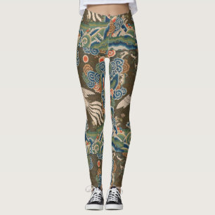 Leggings Decoración antigua china de aves