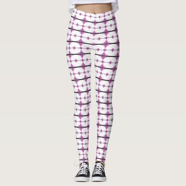 Leggings Decoración Art Deco en rosa pastel (Anverso)