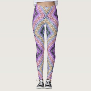 Leggings Decoración de cuadros retro ornamental de color gr