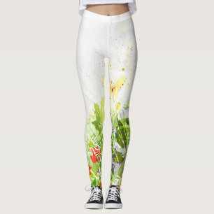 Leggings Decoración de flores 30 garras