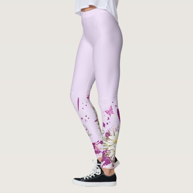 Leggings Decoración de flores 72 garras (Izquierda)