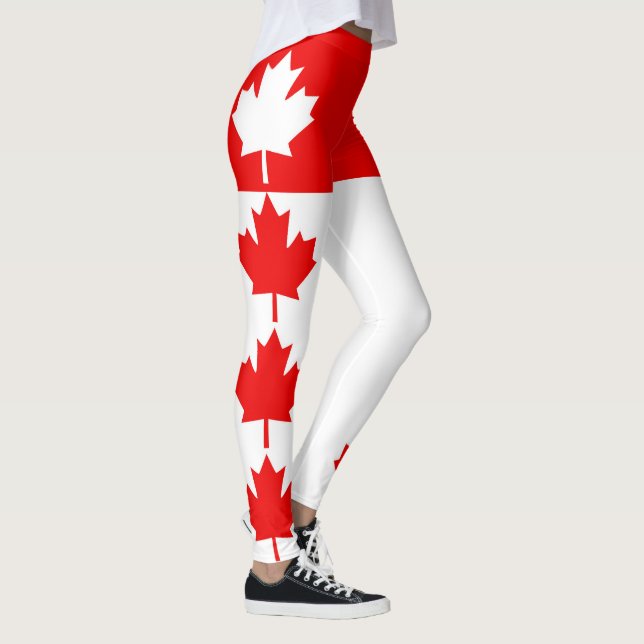 Leggings Decoración de hoja de arce canadiense sobre (Derecha)