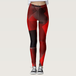 Leggings Decoración geométrica abstracta roja