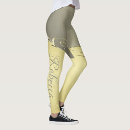 Leggings Decoración metalizado de oro de lujo en oro y plat