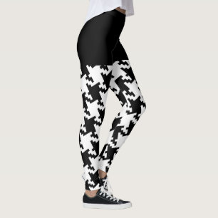 Leggings Decoración Motif de gala blanca y negra sobre