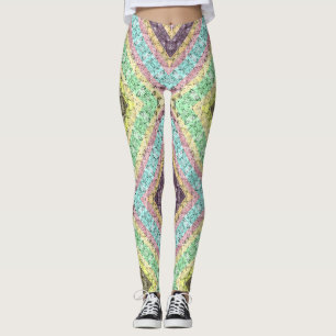 Leggings Decoración ornamental retro folclórico amarillo br