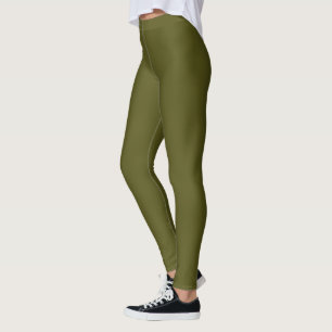 Leggings Decoración verde del ejército sólido en