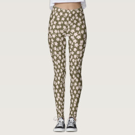 Leggings Decorative Retro Japanese Floral Pattern