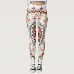 Leggings Decorativo étnico: Ornamento nativo de época