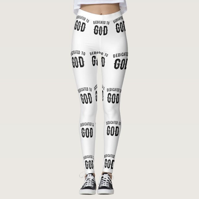 LEGGINGS DEDICADO A DIOS PERSONALIZABLE GUAY TEXTO NEGRO (Anverso)