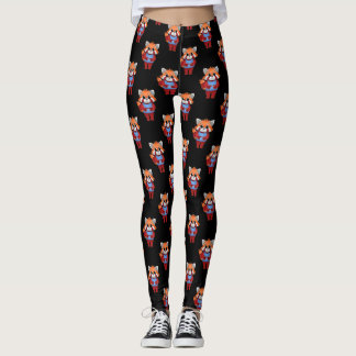 Leggings Dedos Shy Panda Rojo