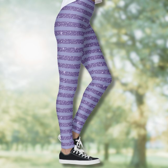 Leggings Deep Amethyst Glitter Style Horizontal Stripes  (Subido por el creador)