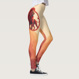 Leggings Deep Crimson Glow – The Lion of Burning Destiny.  