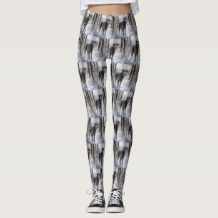 Leggings Deerhound escocés deja que nieve Navidades