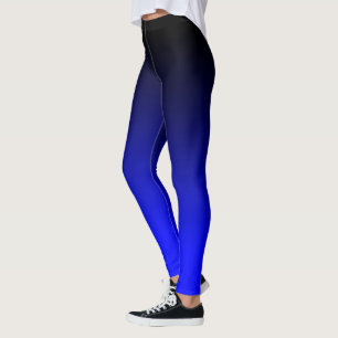 Leggings Degradado de Ombre Azul Eléctrico Negro