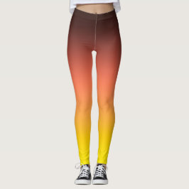 Leggings Degradado de puesta de sol Amarillo Naranja Ombre