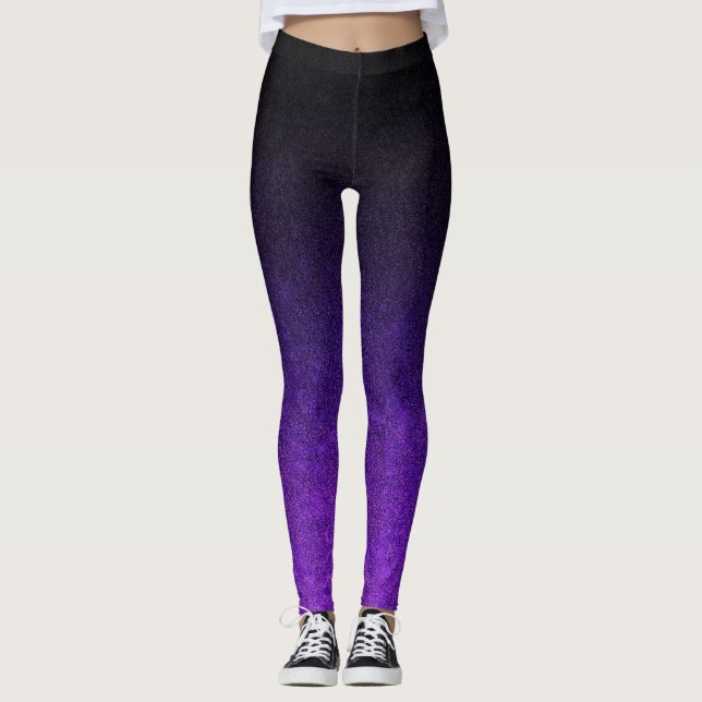 Leggings Degradado de Purpurina morado y negro (Anverso)