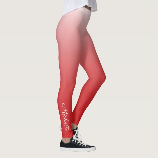 Leggings Degradado oscuro y rojo personalizado (Derecha)