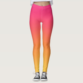 Leggings Degradado rosa amarillo oscuro y suave