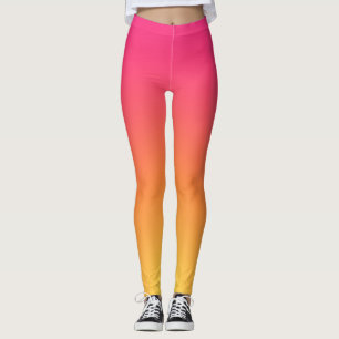 Leggings Degradado rosa amarillo oscuro y suave