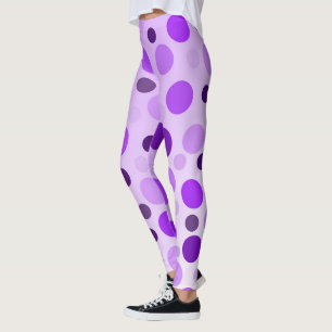 Leggings Dejando de lado los puntos púrpuras de la polka, l