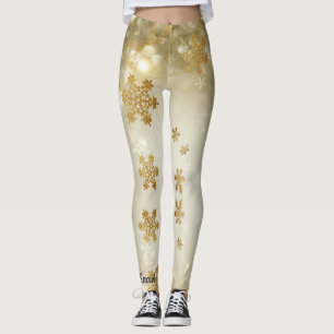 Leggings Dejemos que las piernas de nieve copos de nieve Pe