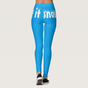 Leggings Dejemos que nieva las piernas azules claras