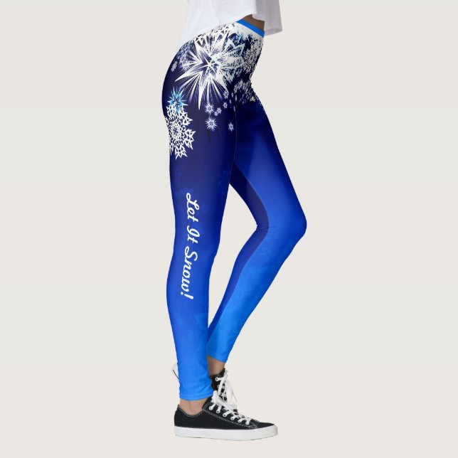 Leggings Dejemos que nieven las piernas, copos de nieve Per (Derecha)