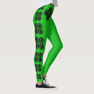 Leggings del corazón de Shamrock en el Día de San