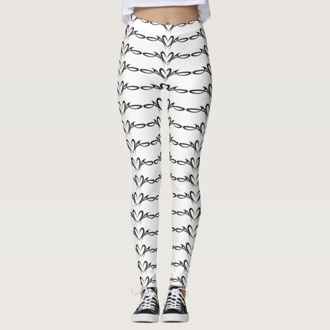 Leggings Del negro corazones Thunder_Cove scrolly (Anverso)