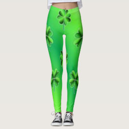 Leggings del patrón de flores de San Patricio