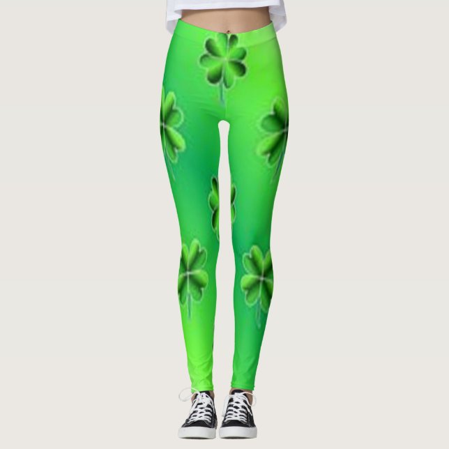 Leggings del patrón de flores de San Patricio (Anverso)