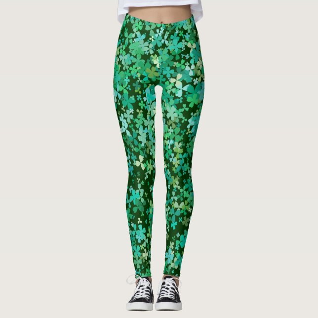 Leggings del patrón St. Patrick Clover (Anverso)