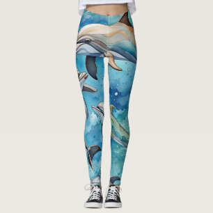 Leggings Delfines nadando en el mar