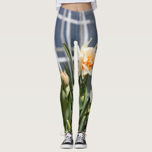 Leggings Delicada primavera de daffodils tiernos