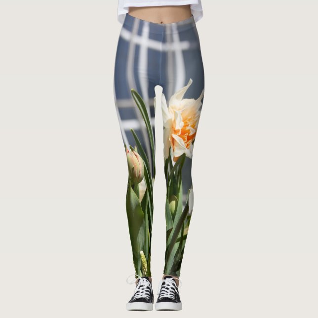 Leggings Delicada primavera de daffodils tiernos (Anverso)