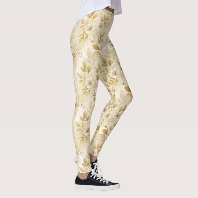 Leggings Delicadas abrazaderas de impresión floral (Derecha)