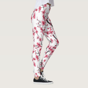 Leggings Delicado patrón de flor de cerezo