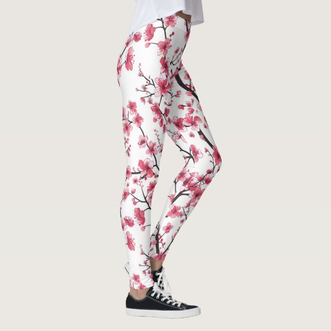 Leggings Delicado patrón de flor de cerezo (Derecha)