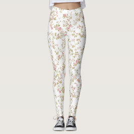Leggings Delicado Patrón floral de vino