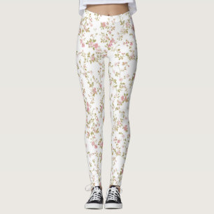 Leggings Delicado Patrón floral de vino