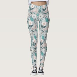 Leggings Delicioso Dandelion & Floral Folk Art Seamless (2)