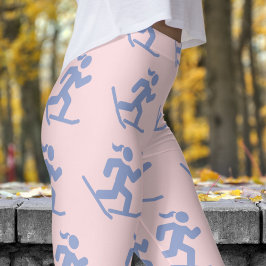 Leggings Delicioso patrón de carreras de raquetas rosadas