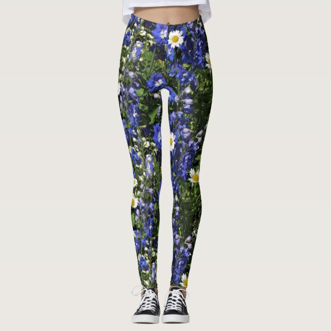 Leggings Delpininiums y margaritas (Anverso)