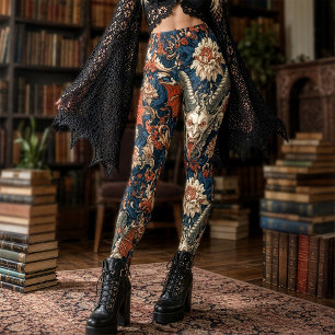 Leggings Demonio Cornudo Gárgola Barroco de Marina Naranja