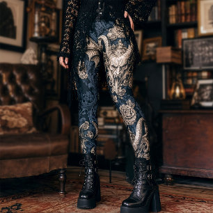 Leggings Demonio Cornudo Gárgola Gótica Diablo Barroco