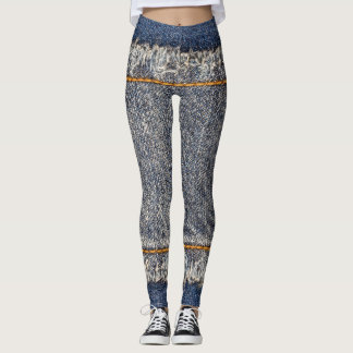 Leggings Denim Blue Jeans: Parche doble Casual