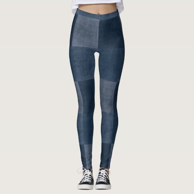 Leggings Denim Blues - Jeans con parches divertidos - Jeggi (Anverso)